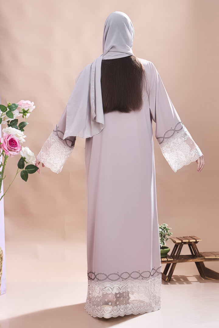 Elegant Mauve Embellished Abaya