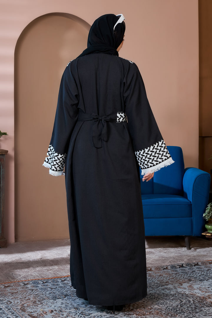 Monochrome Elegance Shrug Abaya
