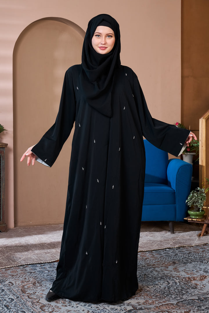 Silver Bloom Abaya