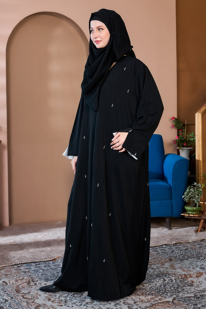 Silver Bloom Abaya