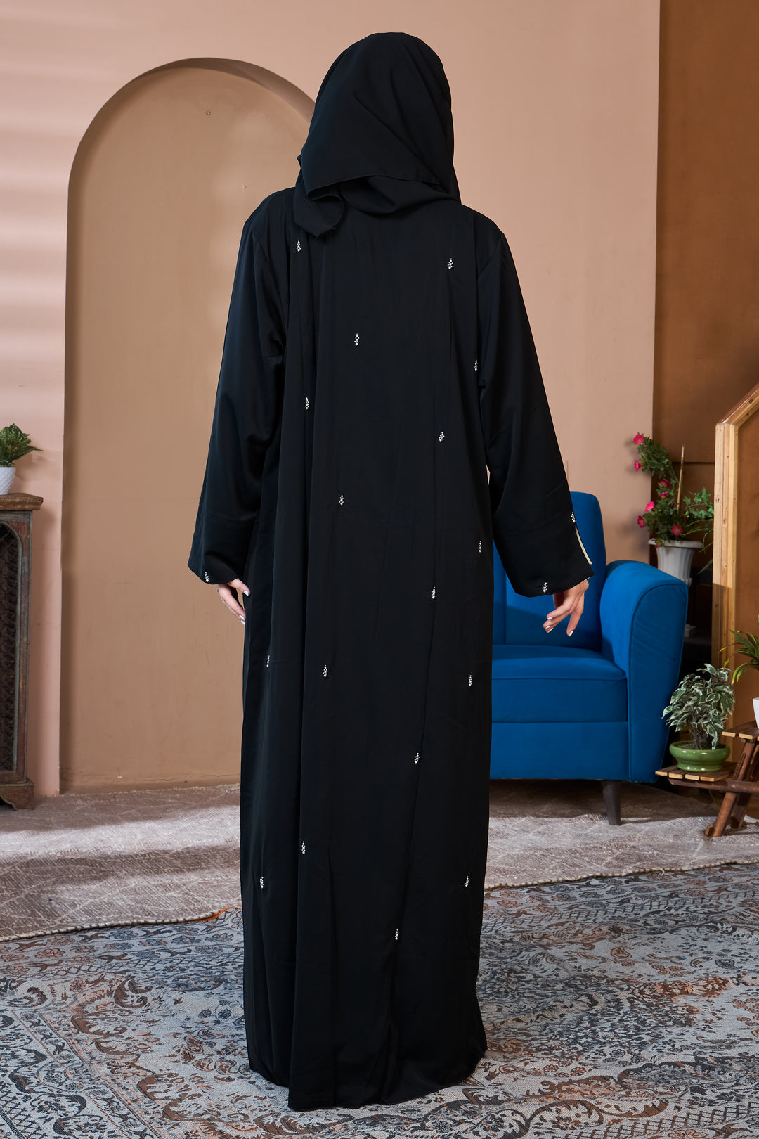 Silver Bloom Abaya