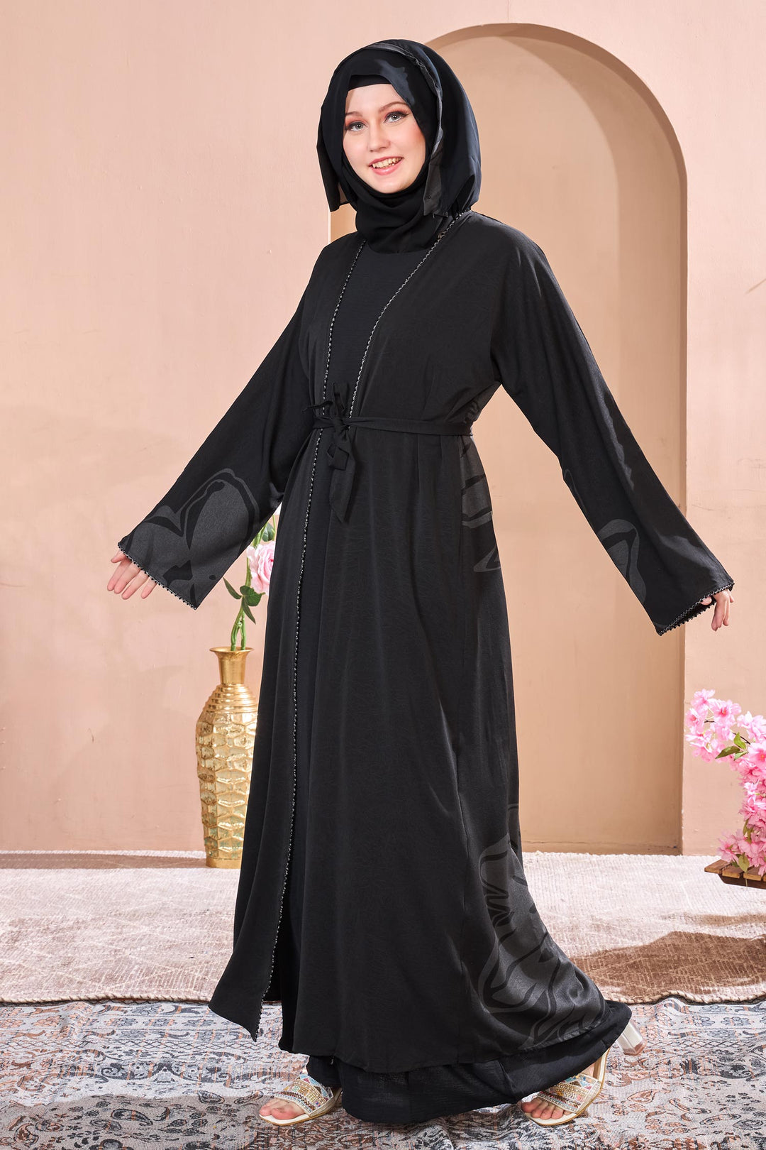 Black Petal Grace Abaya