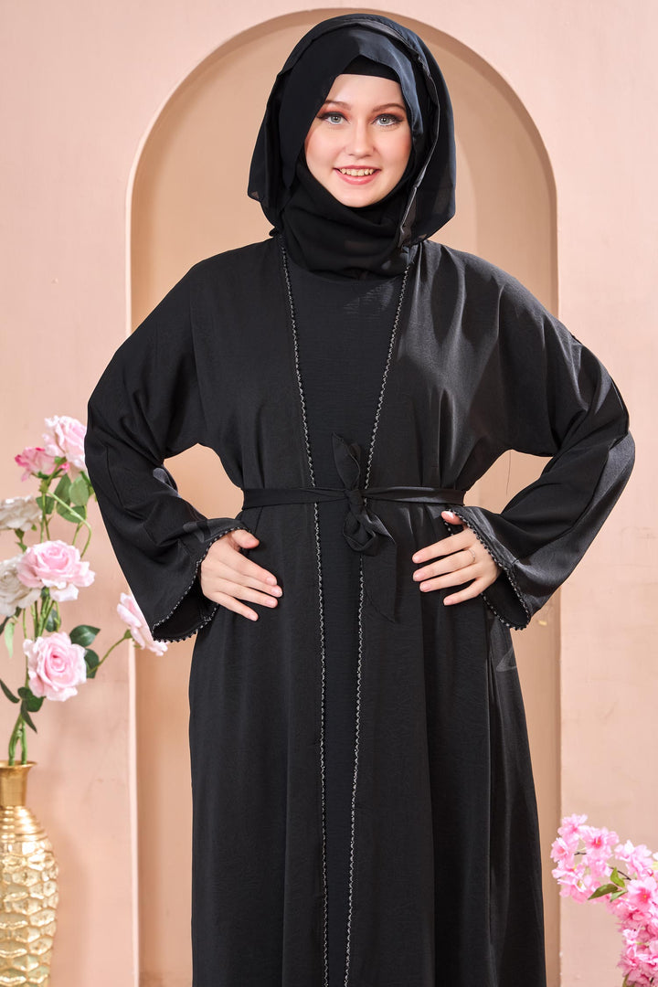 Black Petal Grace Abaya