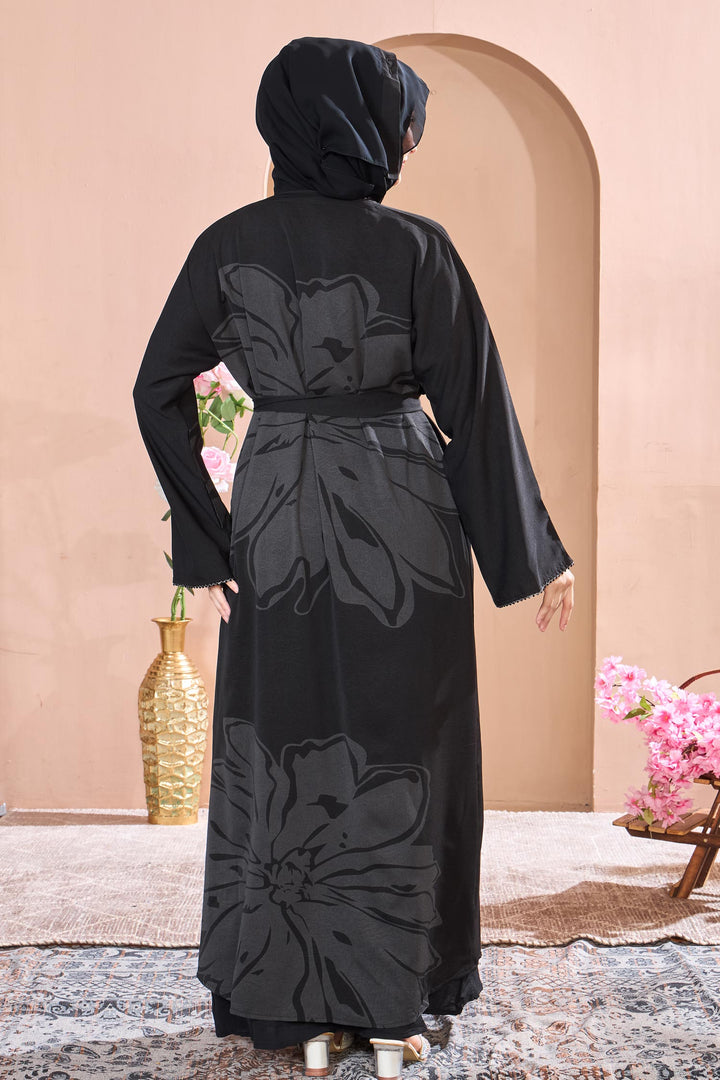 Black Petal Grace Abaya