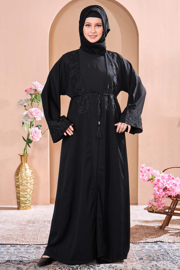 Black Velvet Touch Abaya