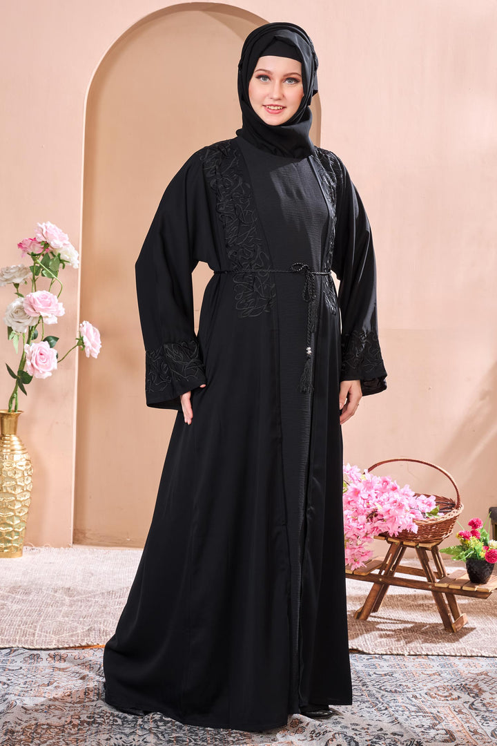 Black Velvet Touch Abaya