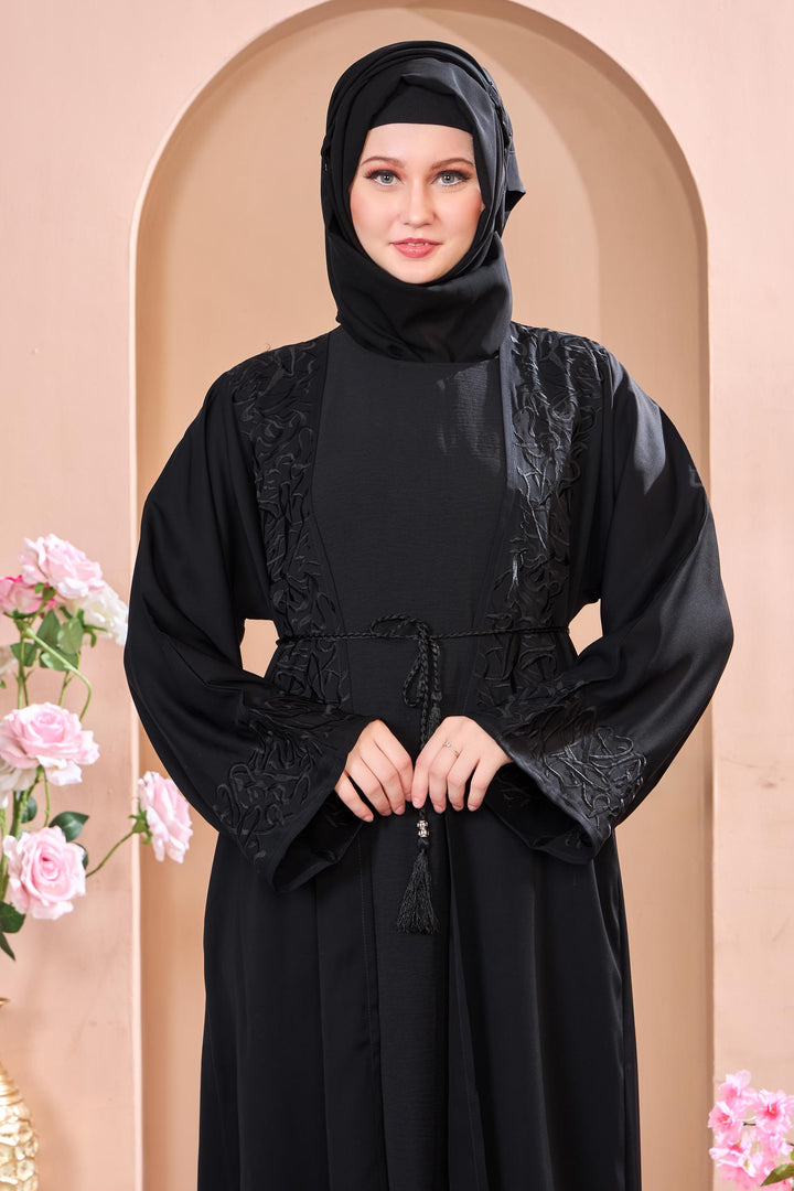 Black Velvet Touch Abaya