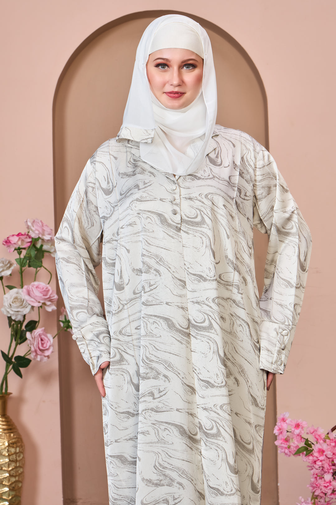 Marble Print Abaya