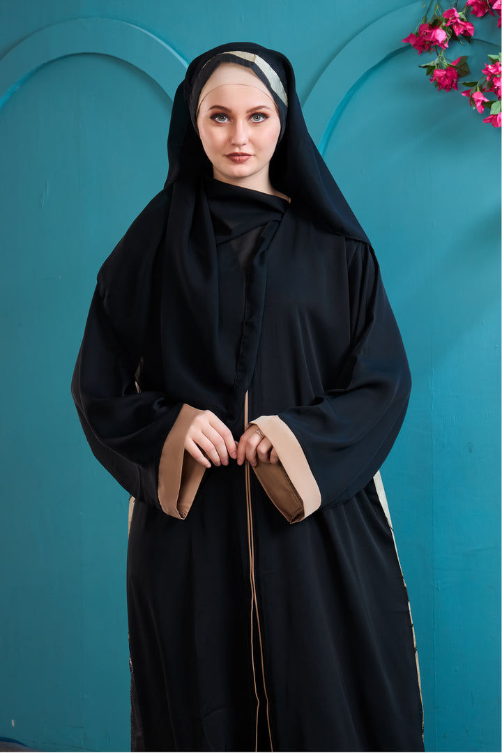 Statement Abaya with Artistic Floral Print