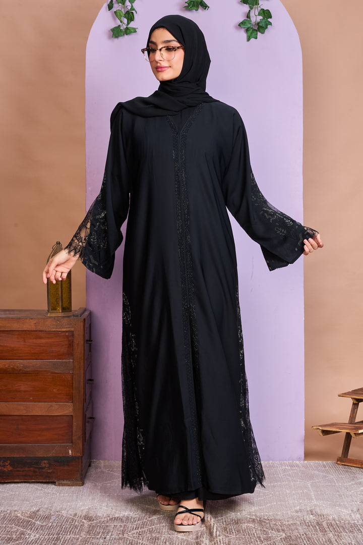 Midnight Grace Lace Abaya