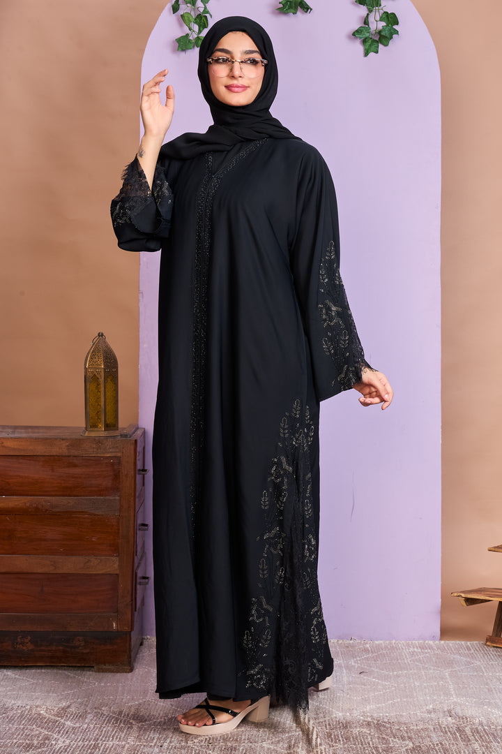 Midnight Grace Lace Abaya