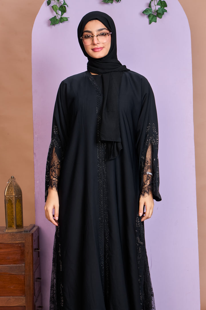 Midnight Grace Lace Abaya