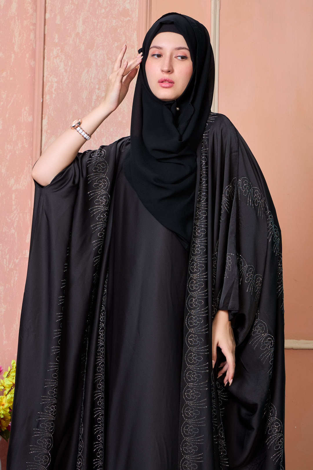 Black Luxe Cape Abaya Set