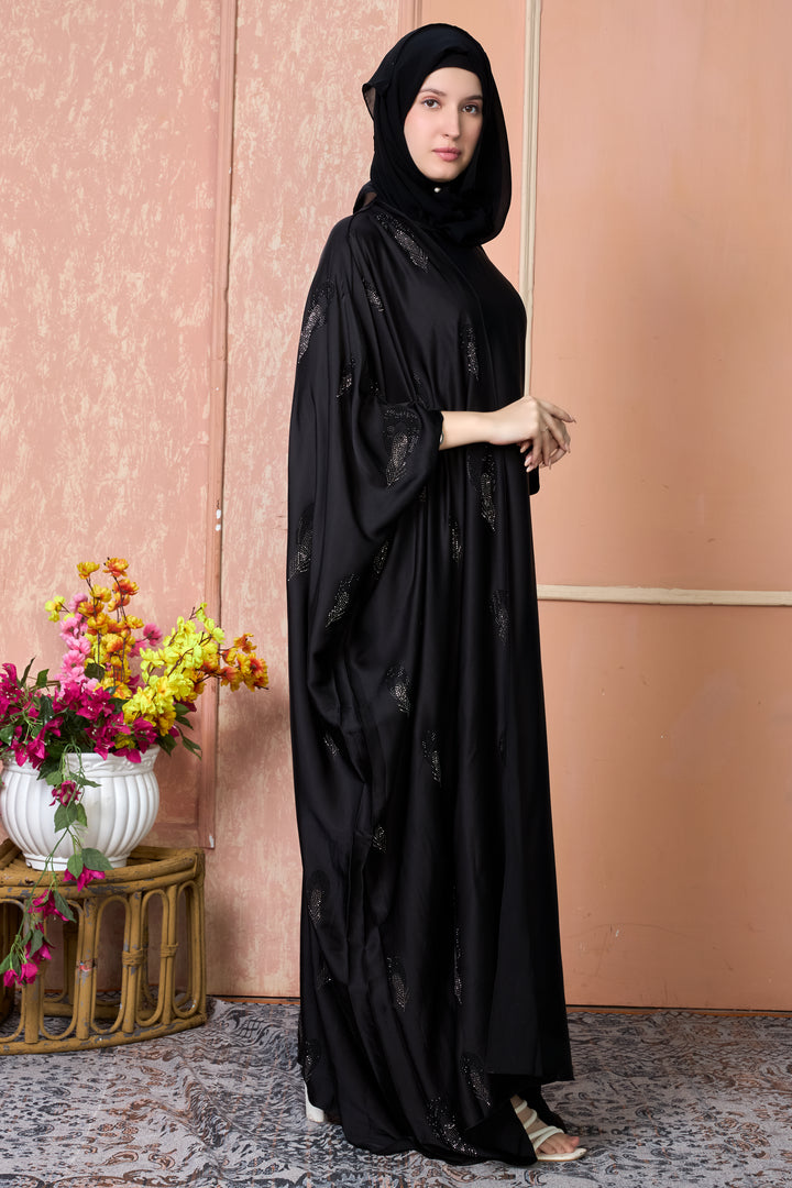 Elegant Black Embellished Abaya