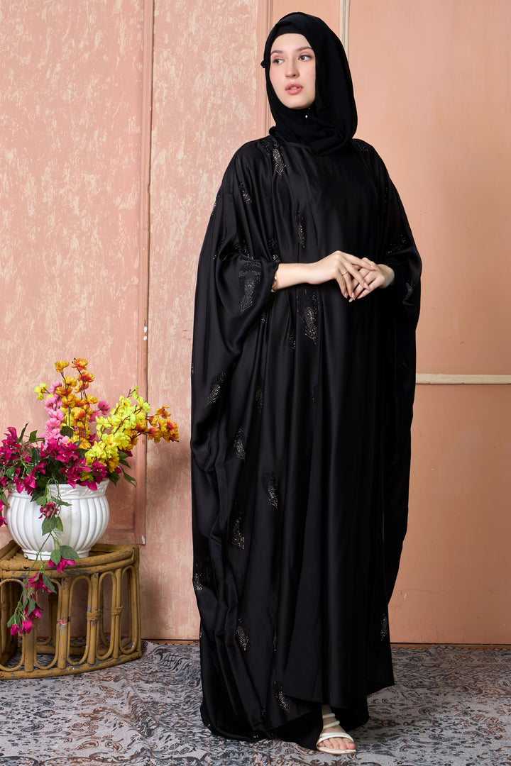 Elegant Black Embellished Abaya