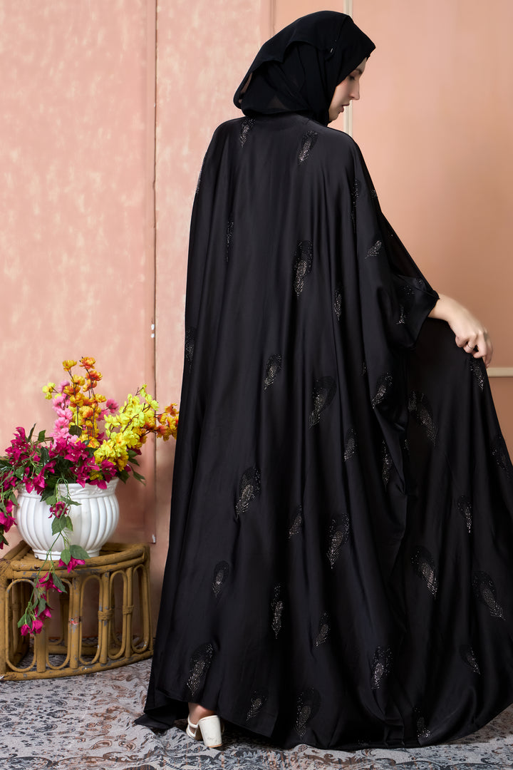 Elegant Black Embellished Abaya