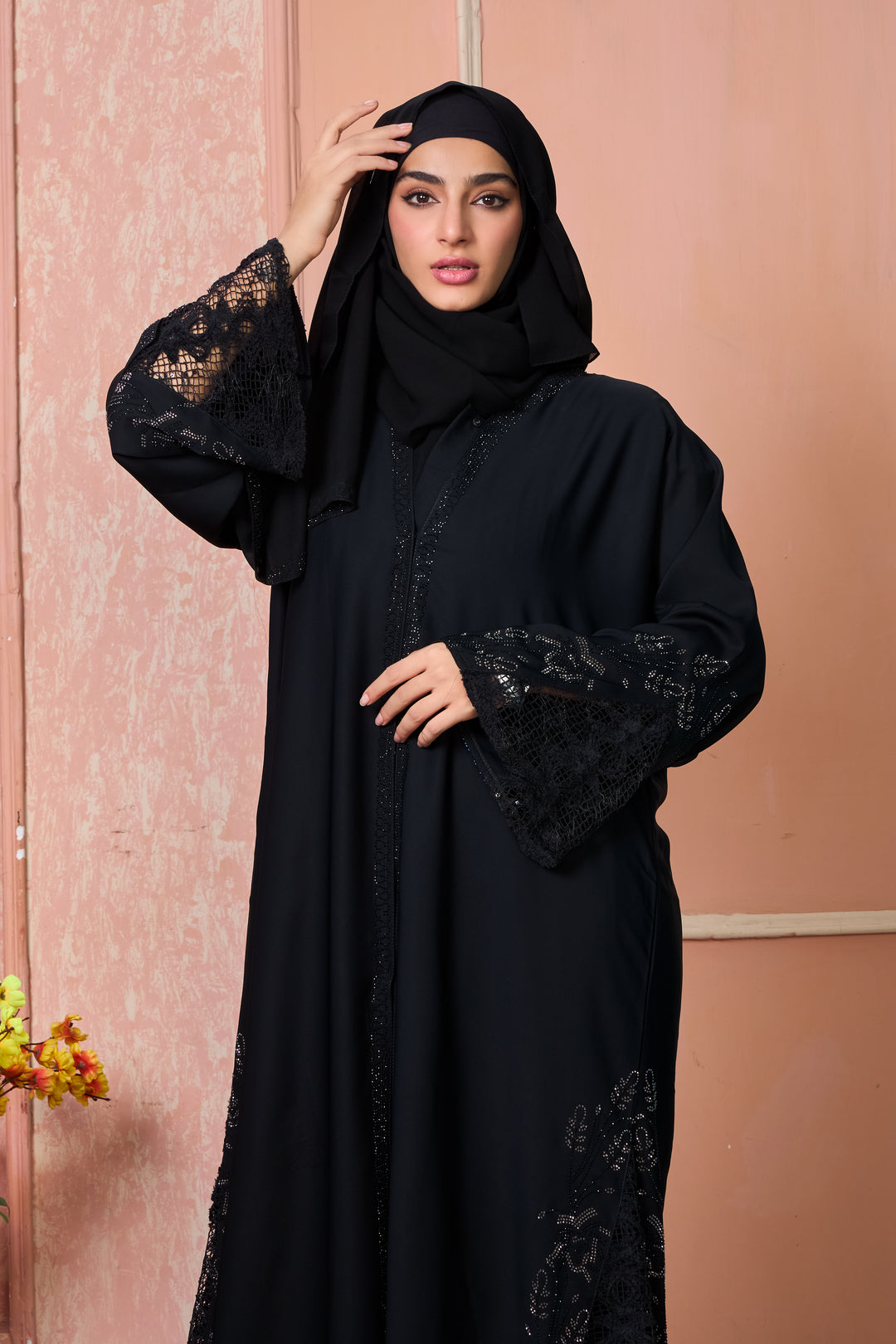 Midnight Blossom Abaya