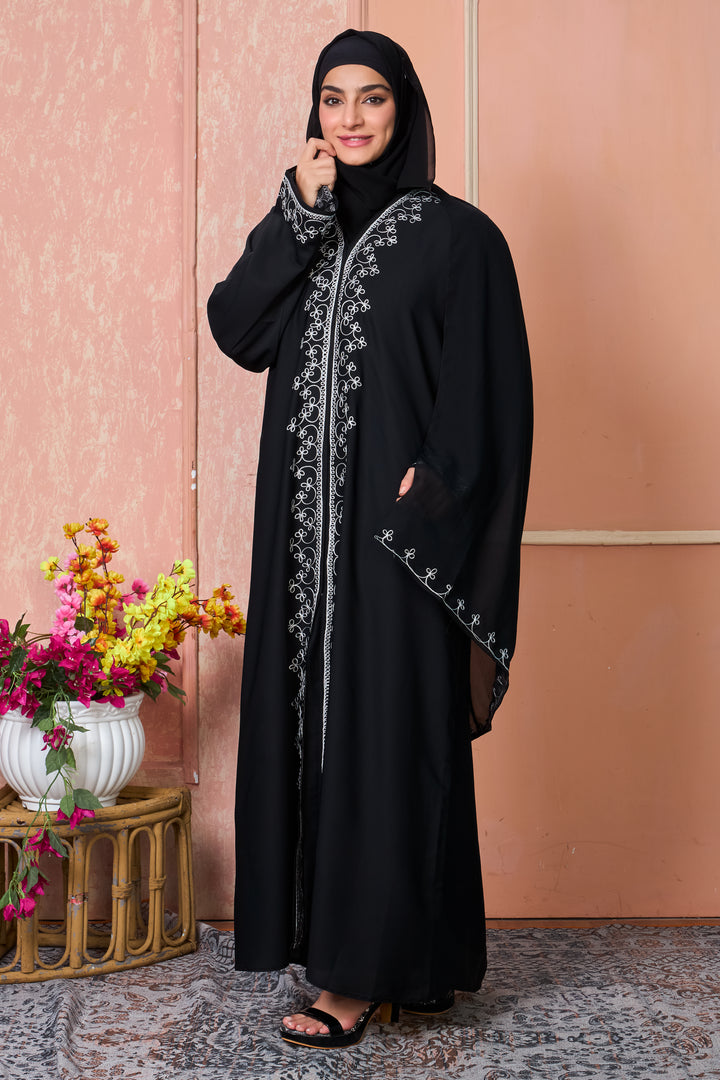 Noir Grace Embroidered Abaya