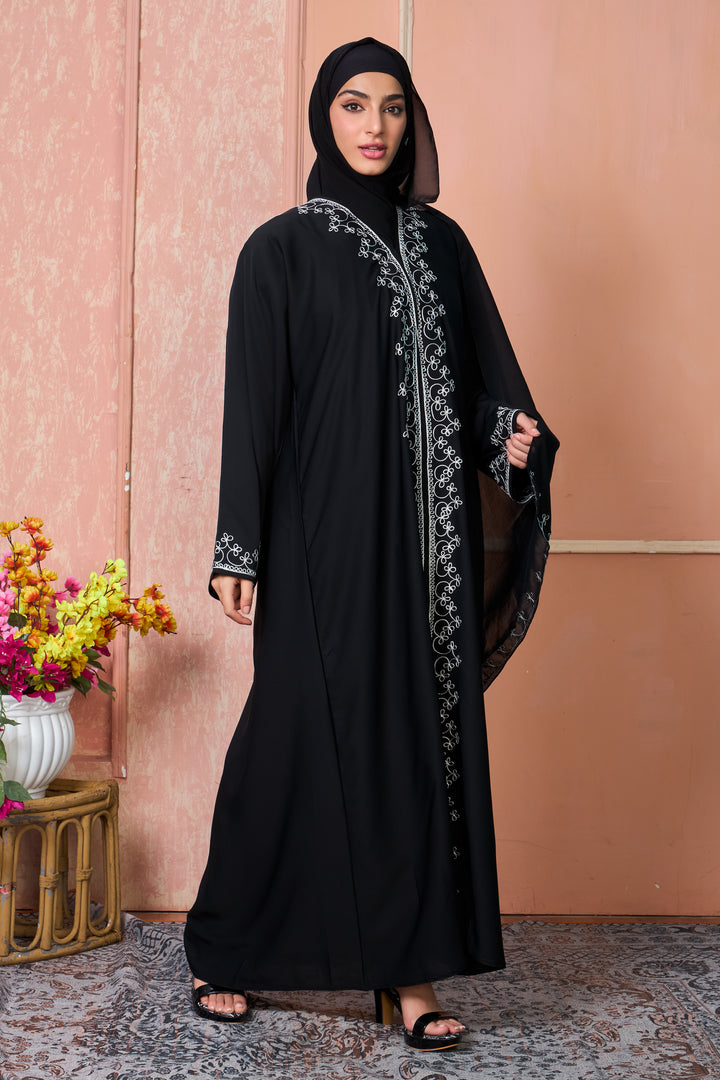 Noir Grace Embroidered Abaya