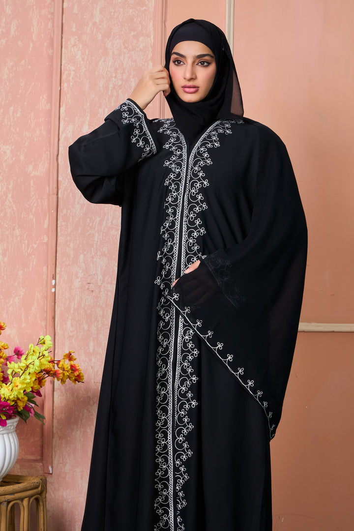 Noir Grace Embroidered Abaya