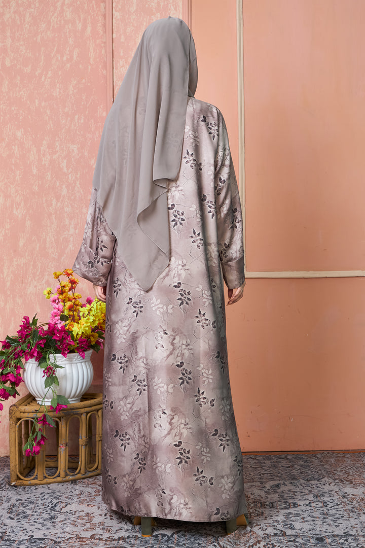 Mocha Bloom Printed Abaya