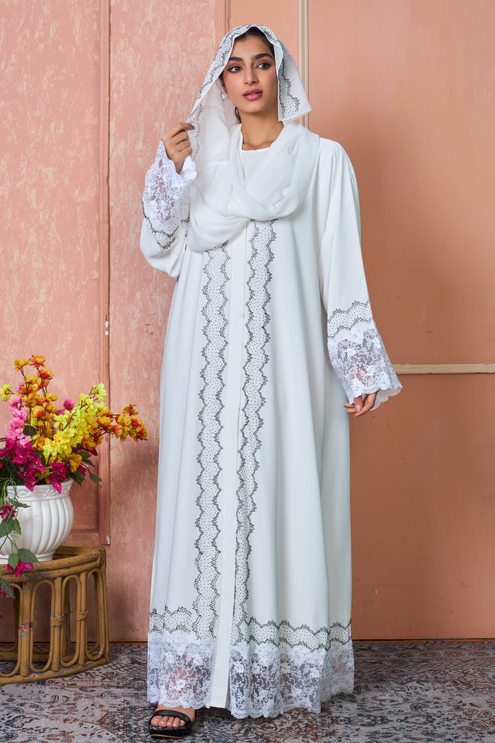 Ivory Lace Harmony Abaya