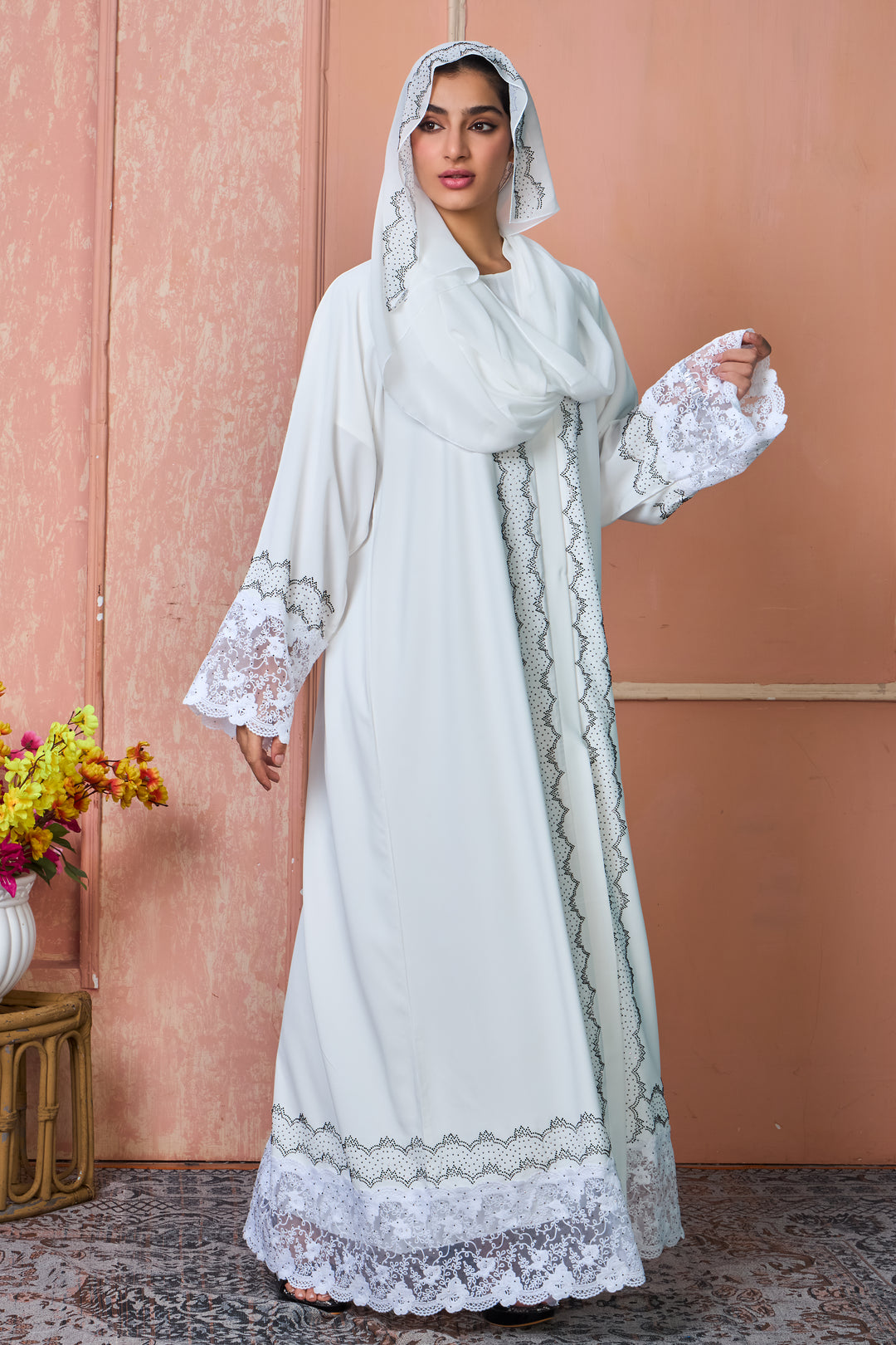Ivory Lace Harmony Abaya