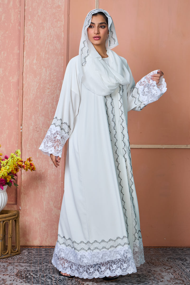 Ivory Lace Harmony Abaya