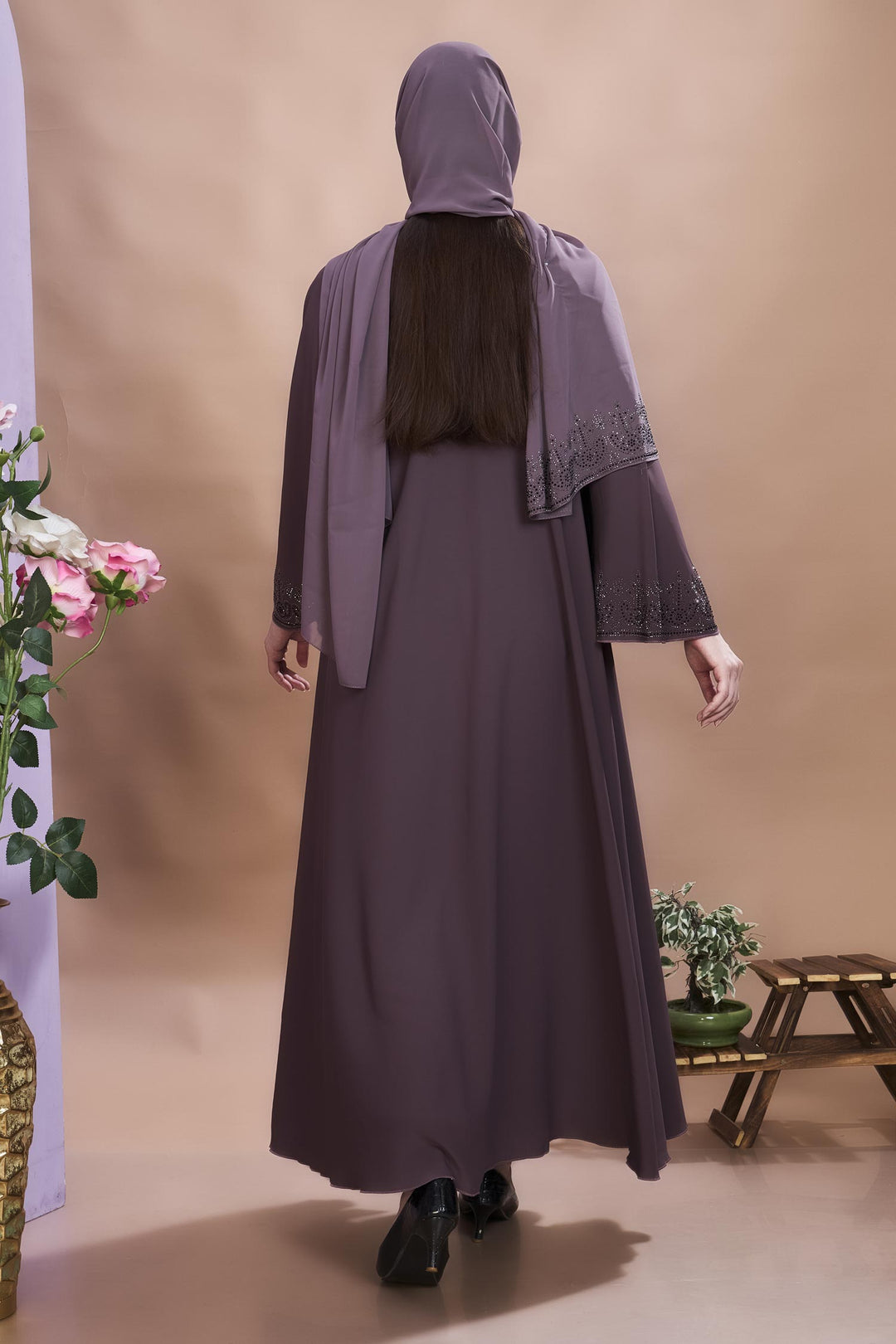 Elegant Umbrella Abaya with Embellished Detailing