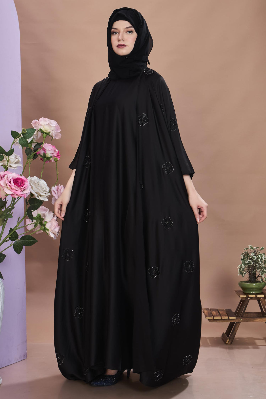 Zahra – Floral Elegance Cape Abaya