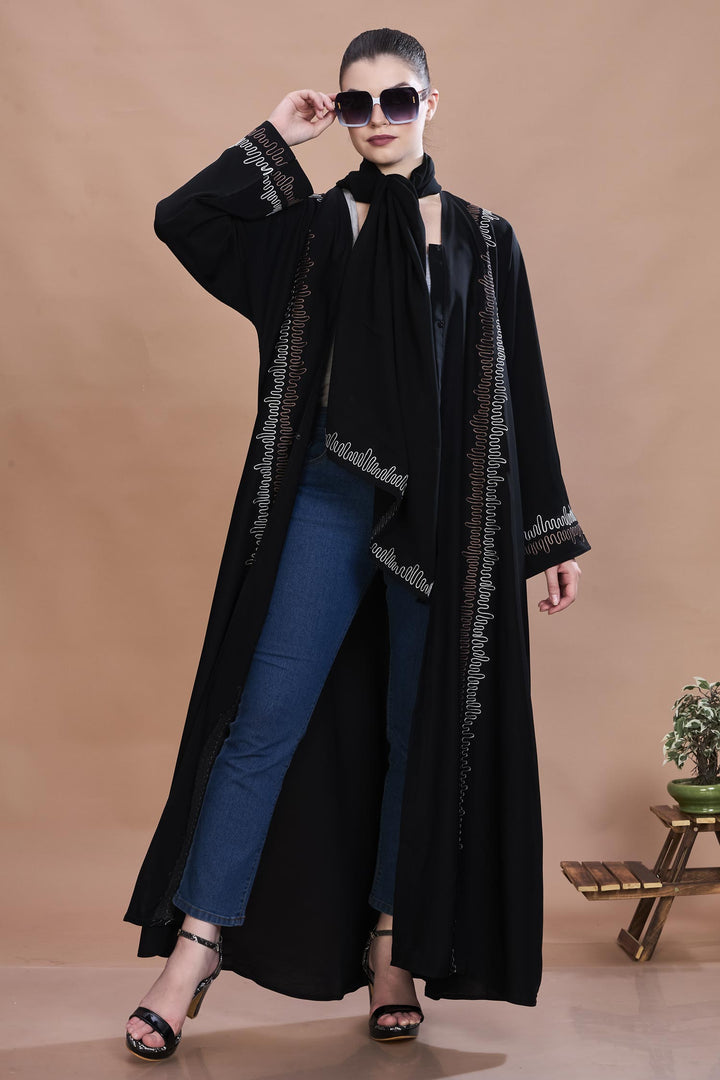 Black Wave-Line Abaya