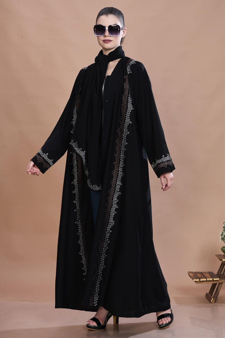 Black Wave-Line Abaya
