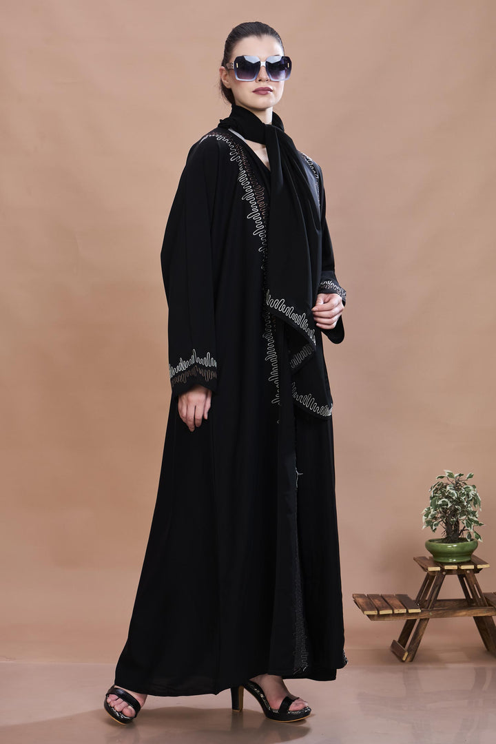 Black Wave-Line Abaya