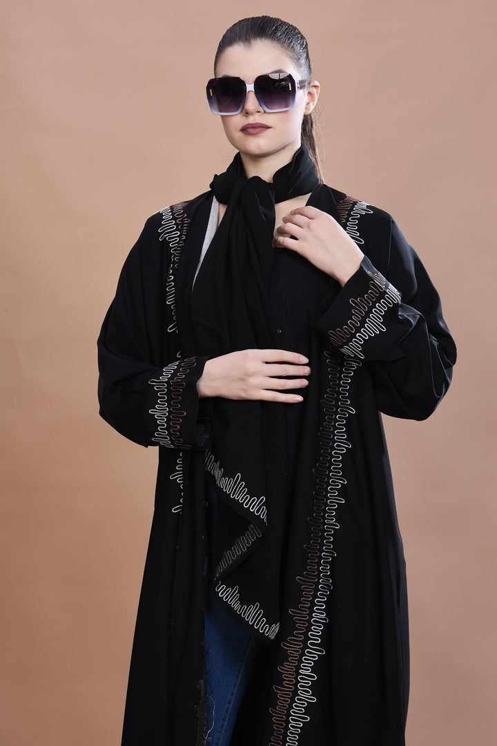 Black Wave-Line Abaya